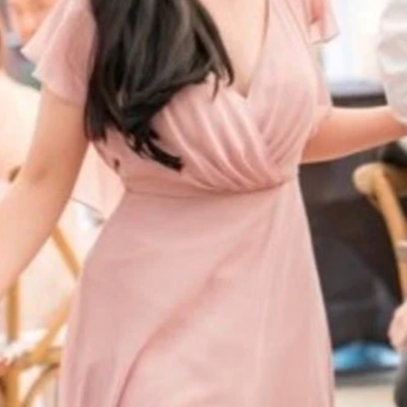 Jenny Yoo Alanna Chiffon Whipped Apricot Bridesmaid Dress - Picture 8 of 10